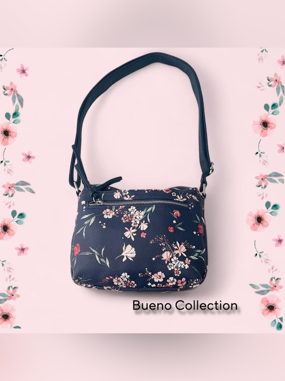 Navy Floral Crossbody Bag